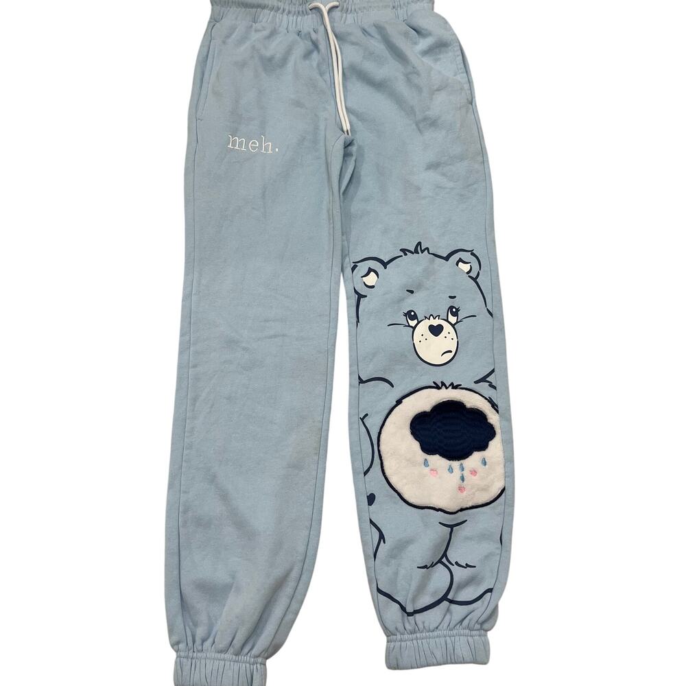 Care Bears Grumpy Bear Blue Joggers Sweatpants Women's Size XS Meh Graphic